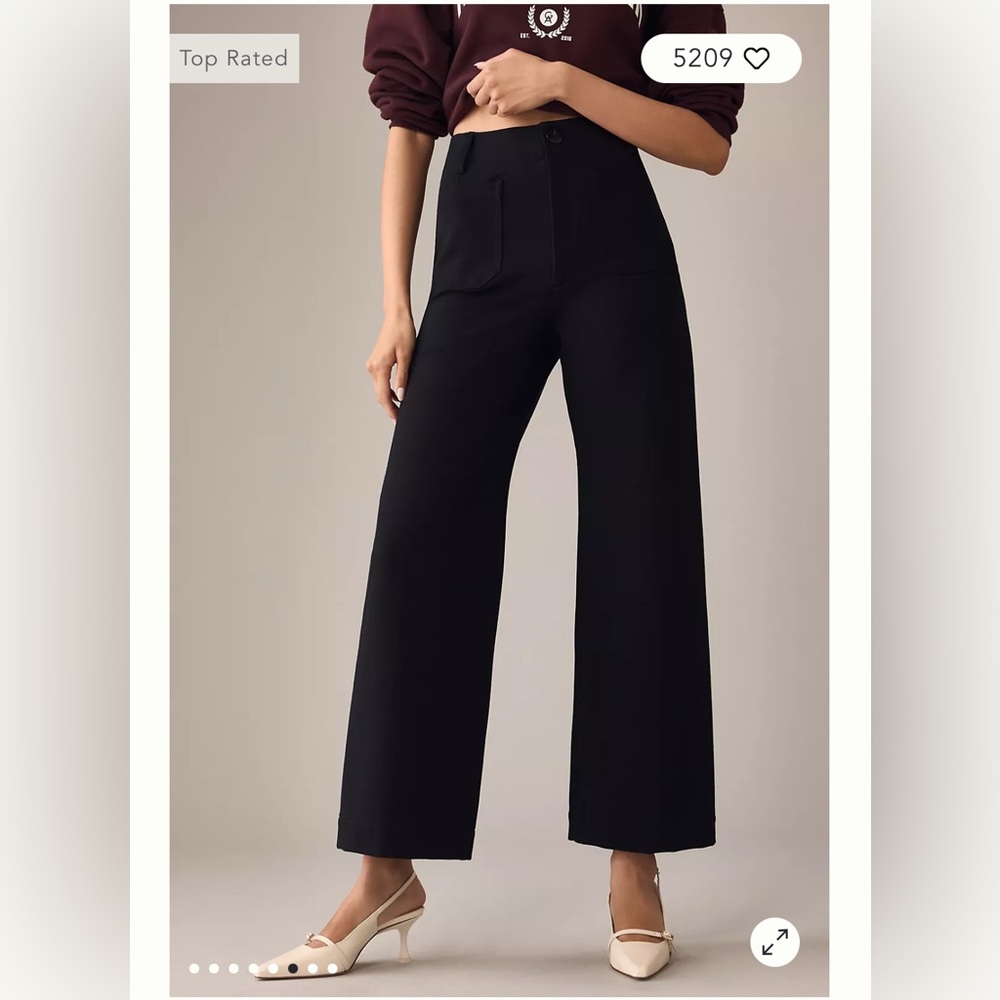 The Colette Cropped Wide-Leg Pants by Maeve